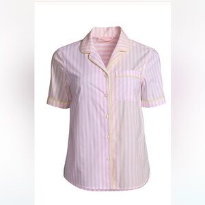 Women's Plus Size Short Sleeve Cotton Poplin Pajama Shirt washed never worn
